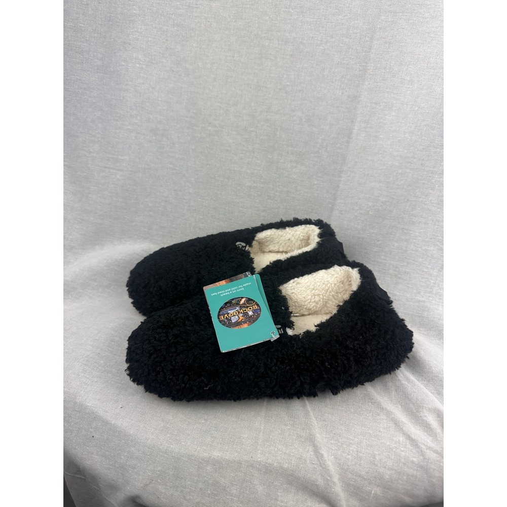 RockDove Womens Sherpa Lined Fleece Slippers Black US‎ 7 UK 5 EU 38 NEW